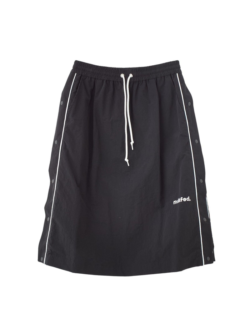 【SALE／30%OFF】CUTOUT LOGO TRACK SKIRT MILKFED. ミルクフェド スコート 余分の物のスコート 薄墨色 黒いこと【RBA_E】【貨物輸送無料】[ Fashion]