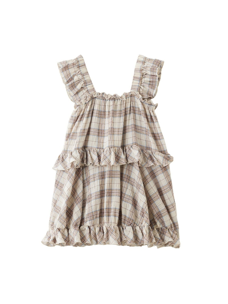 【SALE／30%OFF】PLAID TIERED TOP MILKFED. ミルクフェド トップス カットソー・Tシャツ ホワイト グリーン ネイビー【RBA_E】【送料無料】[ Fashion]