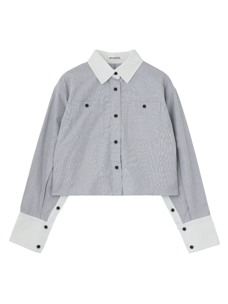 ACCENT COLLAR and CUFFS SHIRT MILKFED. ミルクフェド トップス シャツ・ブラウス ブルー【先行予約】*【送料無料】[ Fashion]｜MILKFED.　ミルクフェド