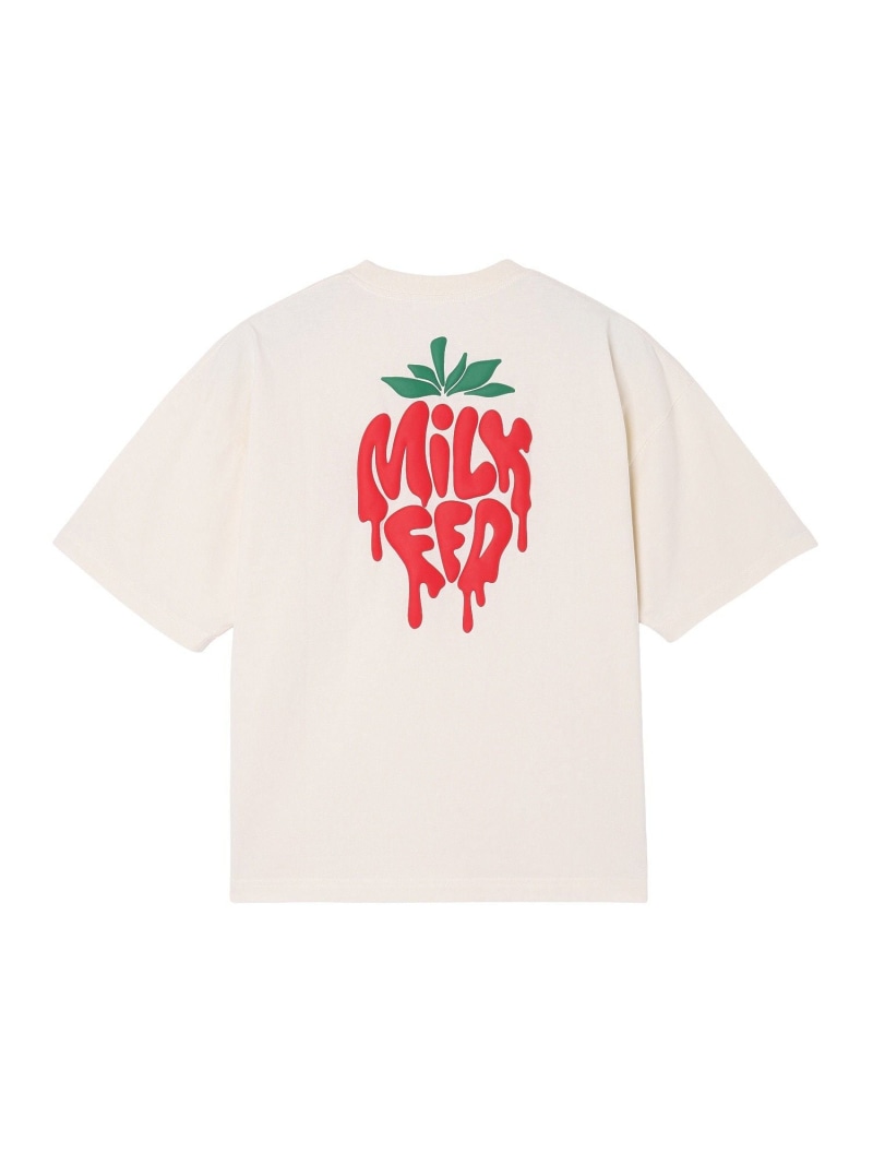 MELTY STRAWBERRY WIDE S/S TEE MILKFED. ミルクフェド トップス カットソー・Tシャツ ホワイト ネイビー イエロー【送料無料】[ Fashion]