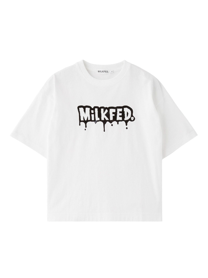 MELT MILKFED. WIDE S/S TEE MILKFED. ミルクフェド トップス カットソー・Tシャツ ブラック ホワイト【送料無料】[ Fashion]