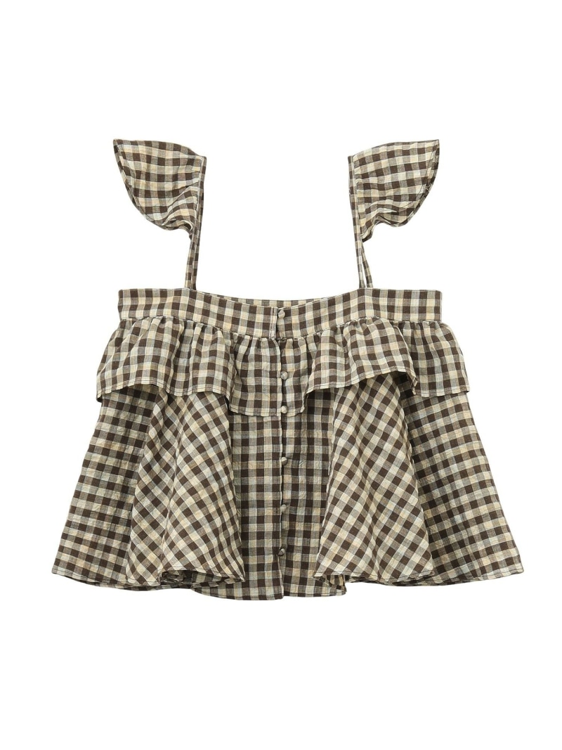 PLAID CAMISOLE MILKFED. ミルクフェド トップス カットソー・プルオーバー 赤銅色 米国海軍 サクラ色【貨物輸送無料】[ Fashion]