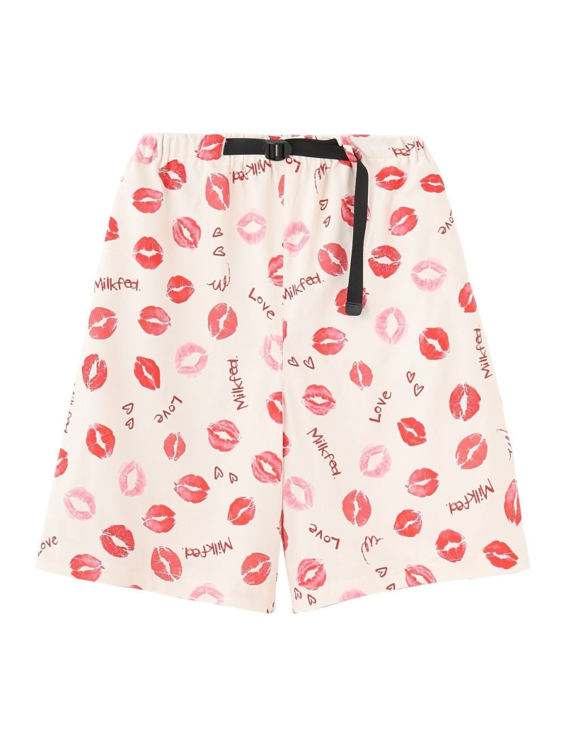 LIP PRINT SHORTS MILKFED. ミルクフェド ズボン下 余分の物のズボン下 黒いこと 白いこと【貨物輸送無料】[ Fashion] レディースファッション-パンツ-ボトムス