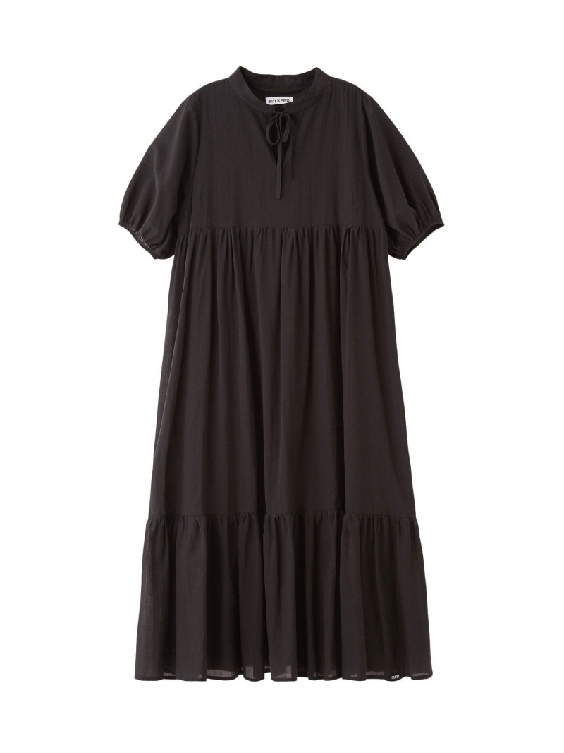TIERED LONG DRESS MILKFED. ミルクフェド 衣装・御召しもの 余分の物の衣装・御召しもの 赤いこと 黒いこと【貨物輸送無料】[ Fashion]