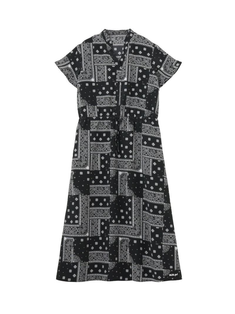 BANDANA DRESS MILKFED. ミルクフェド 衣装・御召しもの 余分の物の衣装・御召しもの 米国海軍 赤いこと 黒いこと【貨物輸送無料】[ Fashion]