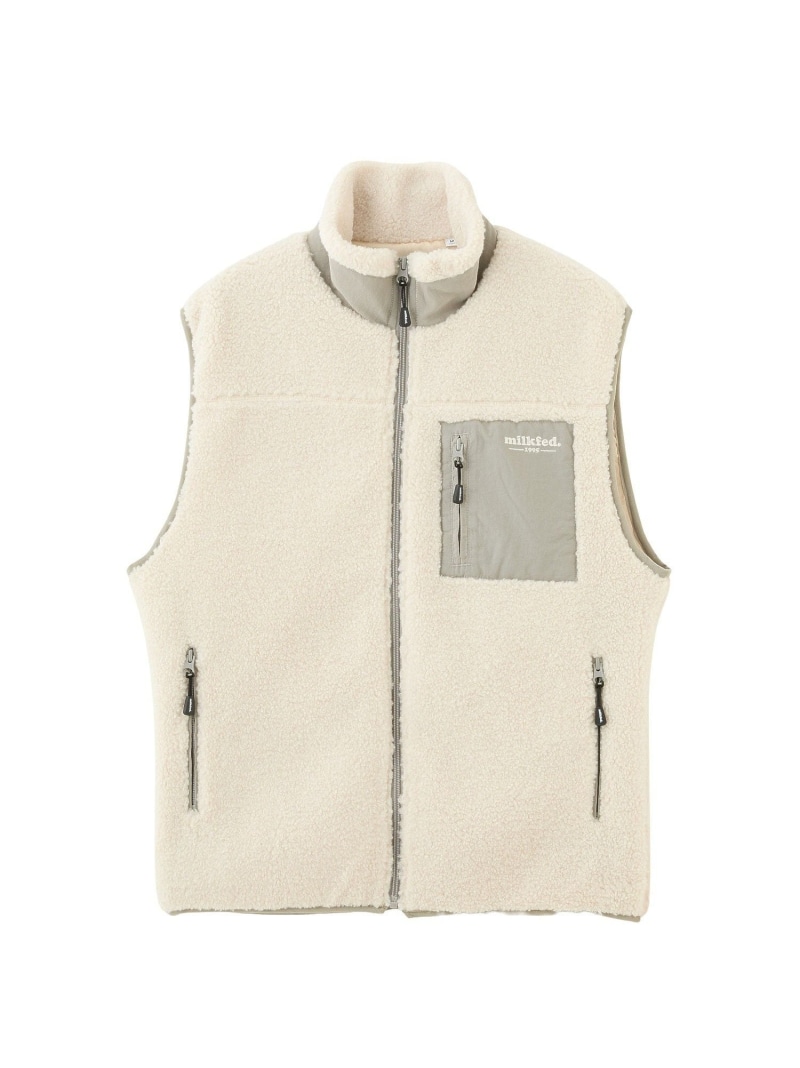 LOGO BOA VEST MILKFED. ミルクフェド ジャケット・アウター その他のジャケット・アウター ホワイト ブラック ブルー【送料無料】[ Fashion] 10,164円