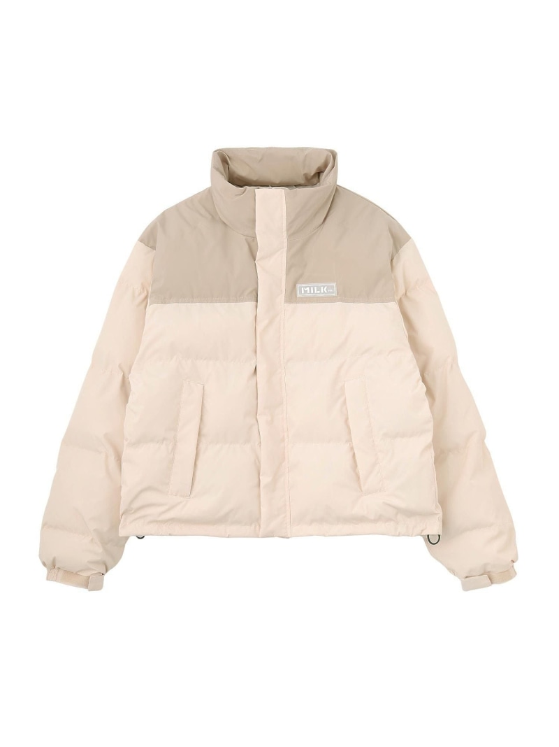 【SALE／50%OFF】BAR PATCH PUFFER JACKET MILKFED. ミルクフェド ジャケット・アウター 余分の物のジャケット・アウター 白いこと 黒いこと さくら色【RBA_E】【貨物輸送無料】[ Fashion]