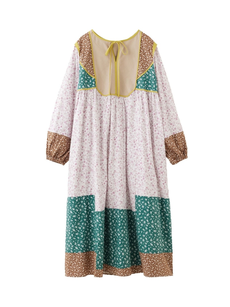 【SALE／50%OFF】FLORAL PATCHWORK DRESS MILKFED. ミルクフェド ワンピース・ドレス その他のワンピース・ドレス ブラック ブルー【RBA_E】【送料無料】[ Fashion]｜MILKFED.　ミルクフェド