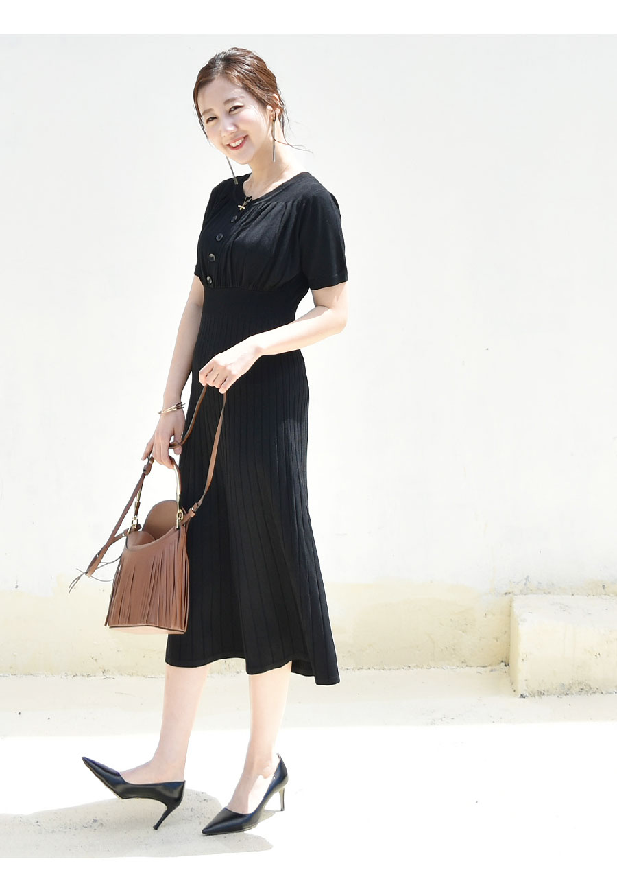 全品p2倍 クーポン 授乳服 マタニティ ケイト パフィリブニットフレアーワンピース ボタンタイプの授乳口 授乳服 マタニティ服 妊婦服 妊娠 出産 産前 産後 半袖 ニット リブ ワンピース ワンピ ロング お宮参り お食い初め フォーマル Kanal9tv Com