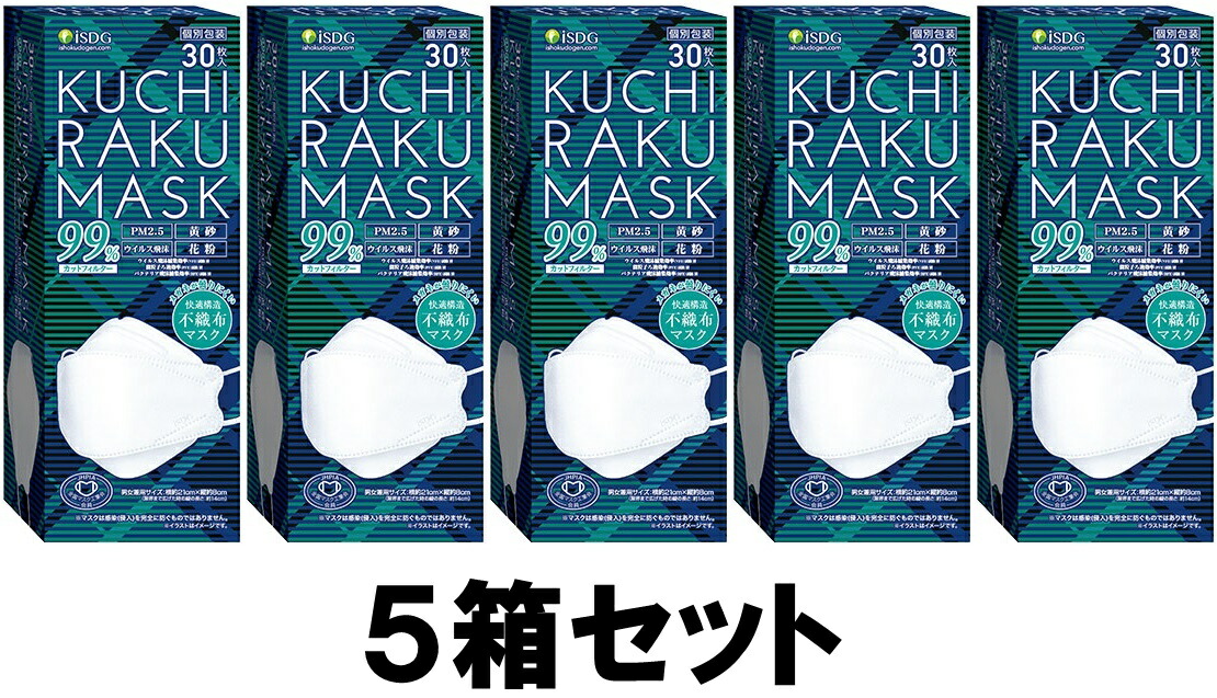 楽天市場】【送料込み】【3箱セット】 KUCHIRAKU MASK 口楽マスク ホワイト 30枚入 個別包装 クチラクマスク iSDG 【即納】【 医食同源ドットコム】 : ミルキー薬局