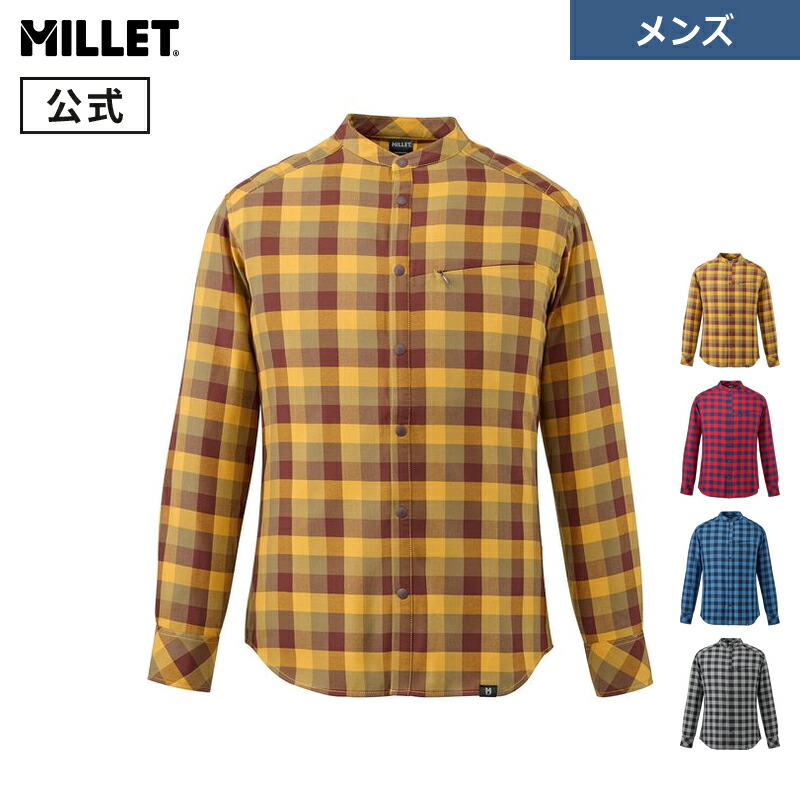 【セール期間50％OFF】【公式アウトレット】 ミレー (Millet) サーモ チェック スタンド シャツ ロングスリーブ MIV03137 THERMO CHECK