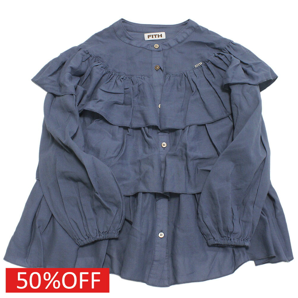 【フィス/FITH/子供服/親子/フィスベビー/FITH社】  セール 【50%OFF】  コットンシフォンドビー ブラウス 14BLブルー