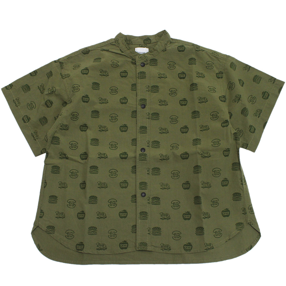 【子供服/グルーヴィーカラーズ/groovy colors/ジュニア/男の子】 GC ソウガラ バンドカラー S/S シャツ 9KHカーキ 8,591円