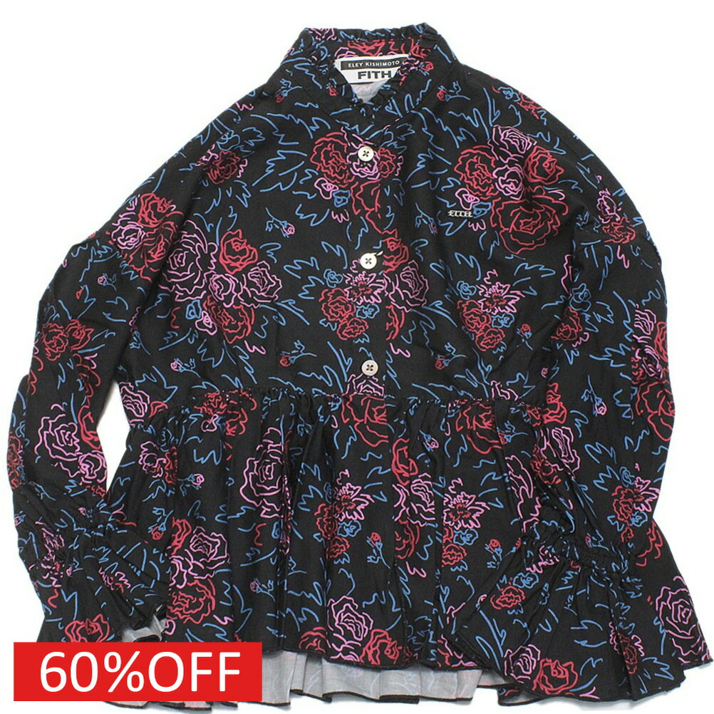 【フィス/FITH/子供服/親子/フィスベビー/FITH社】  セール 【60%OFF】  ELEY KISHIMOTO×FITH ハナガラPT ブラウス 2BK黒