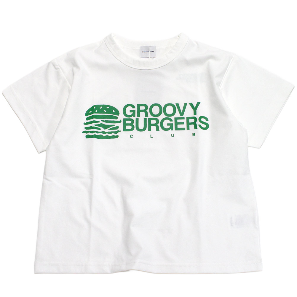 【赤ちゃん服/グルーヴィーカラーズ/groovy colors/お坊っちゃん/お坊っちゃん】  PTTテンジク GROOVY BURGERS S/S TEE 1W白