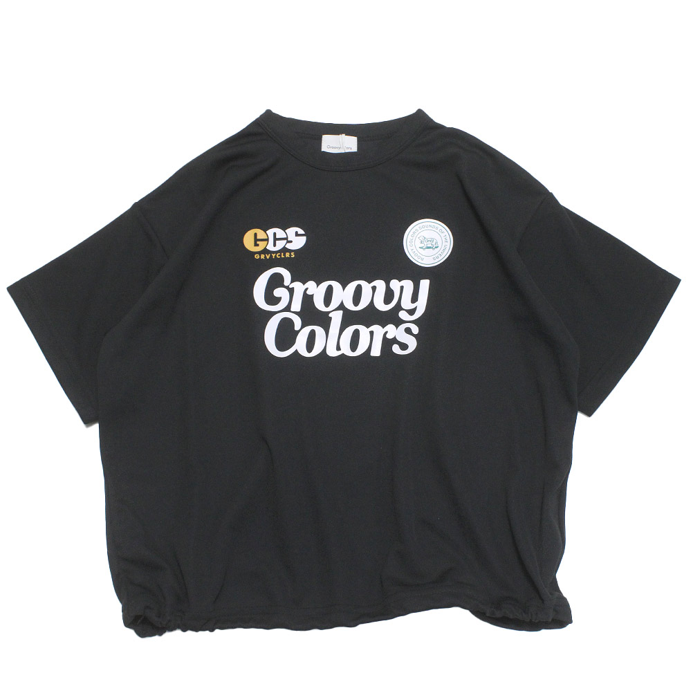 【子供服/グルーヴィーカラーズ/groovy colors/ジュニア/男の子】 CoolMax DRAWSTRING GC7 S/S TEE 2BK黒｜子供服ミリバール