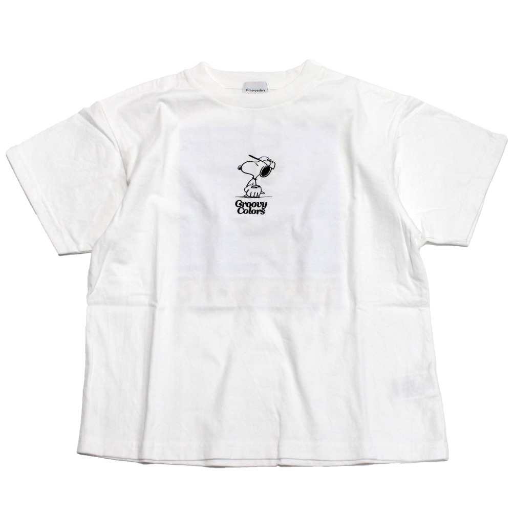 【赤ちゃん服/グルーヴィーカラーズ/groovy colors/お坊っちゃん/お坊っちゃん】  テンジク SNOOPY BASEBALL TEE 1W白