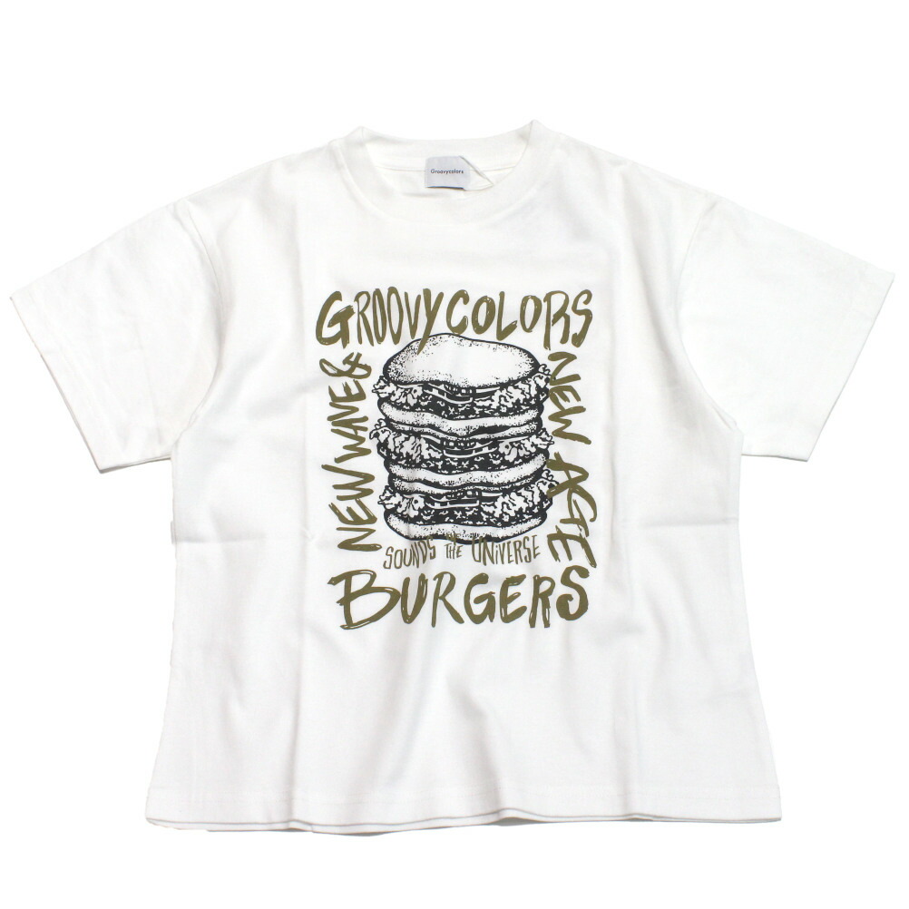【小わっぱ服/グルーヴィーカラーズ/groovy colors/お坊っちゃん/お坊っちゃん】  テンジク GRAFFITI BURGER TEE 1W白