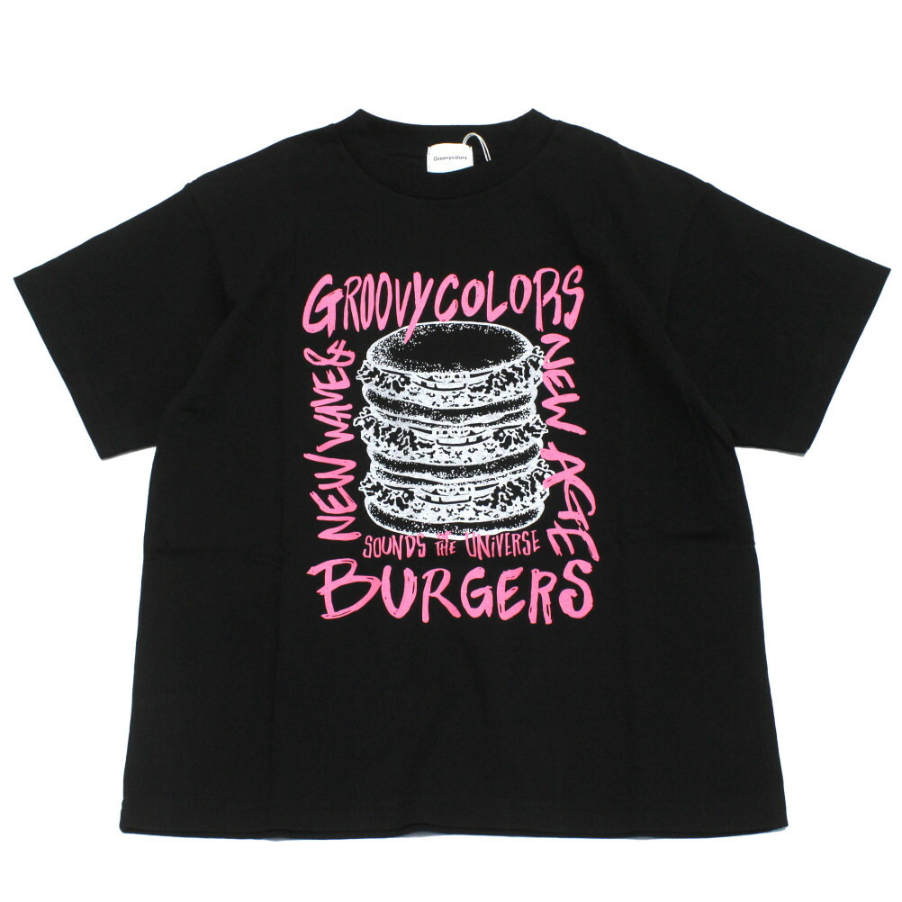 【小わっぱ服/グルーヴィーカラーズ/groovy colors/お坊っちゃん/お坊っちゃん】  テンジク GRAFFITI BURGER TEE 2BK黒