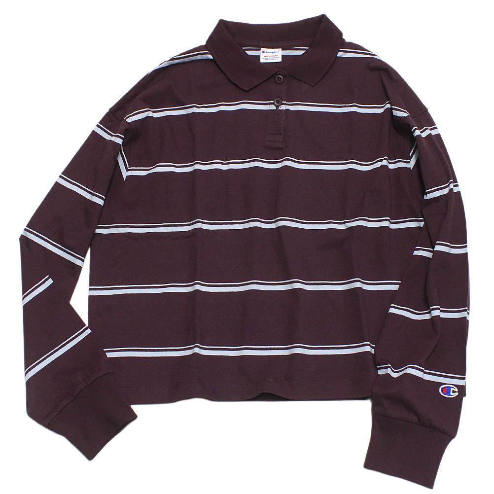 チャンピオン センターロゴ マルチカラーボーダー ニットポロシャツ ホワイト チャンピオン センターロゴ マルチカラーボーダー ニット