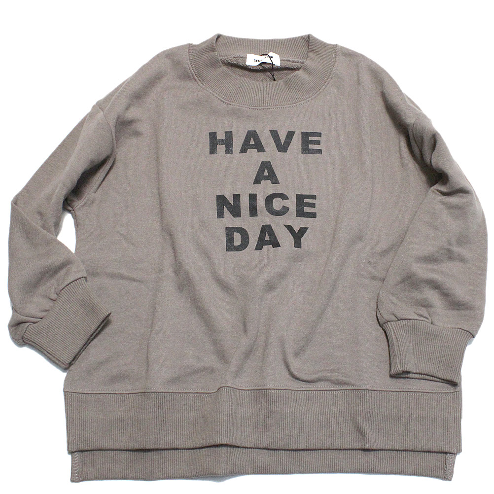 あす楽 HAVE A NICE DAY ビッグプルオーバー アッシュグレー(AG)
