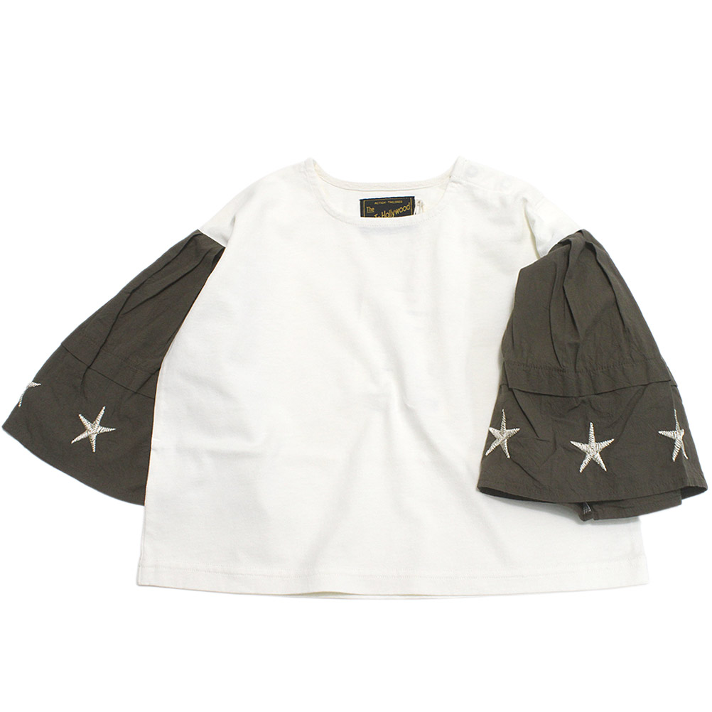【ゴートゥーハリウッド GO TO HOLLYWOOD/赤ちゃん服/親子】  テンジク 真四角 素っ首 はやりっ子 TEE 1W白