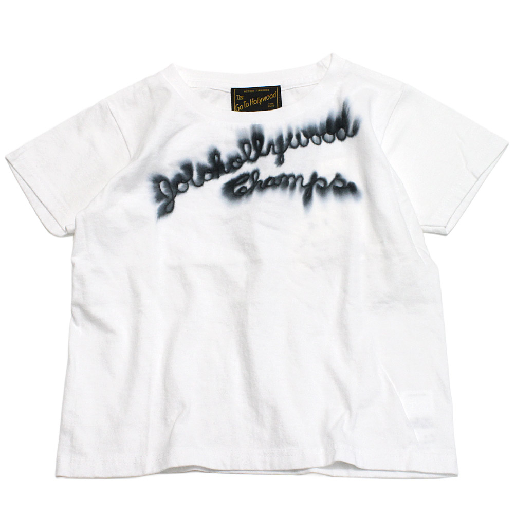 【ゴートゥーハリウッド GO TO HOLLYWOOD/小わっぱ服/親子】  テンジク ニジミ シシュウ TEE 1W白