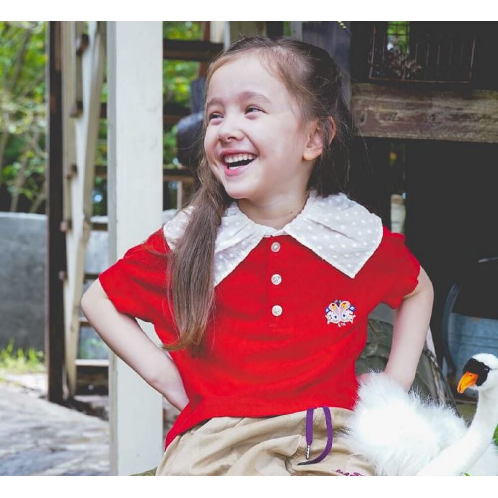 【ゴートゥーハリウッド GO TO HOLLYWOOD/子供服/親子】 カノコ フリフリ ポロシャツ【4月入荷予定】 5R赤 14,025円
