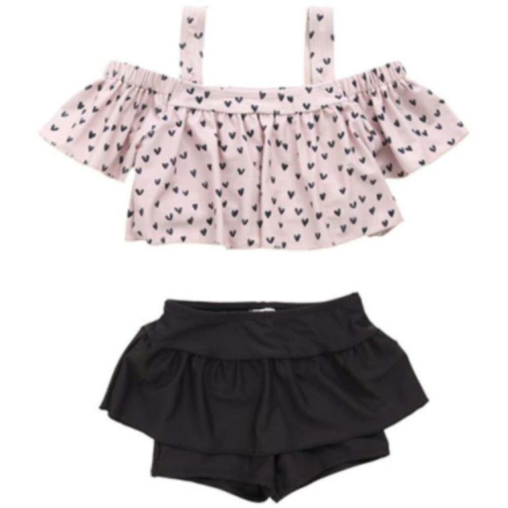 ランキング第1位 Oceanground オーシャンアンドグラウンド 子供服 ベビー キッズ ジュニア Girl S 水着 オフショルダーセットアップ ハート Ht