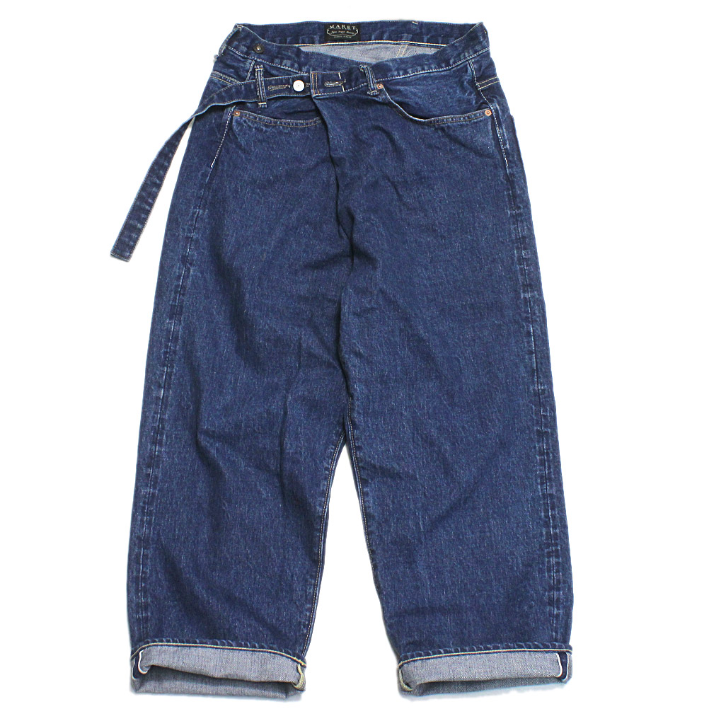 【MARET/マレ/レディース/メンズ/ユニセックス/大人服/オリジナル 】 セルビッチデニムアシタックパンツ ブルー(14)