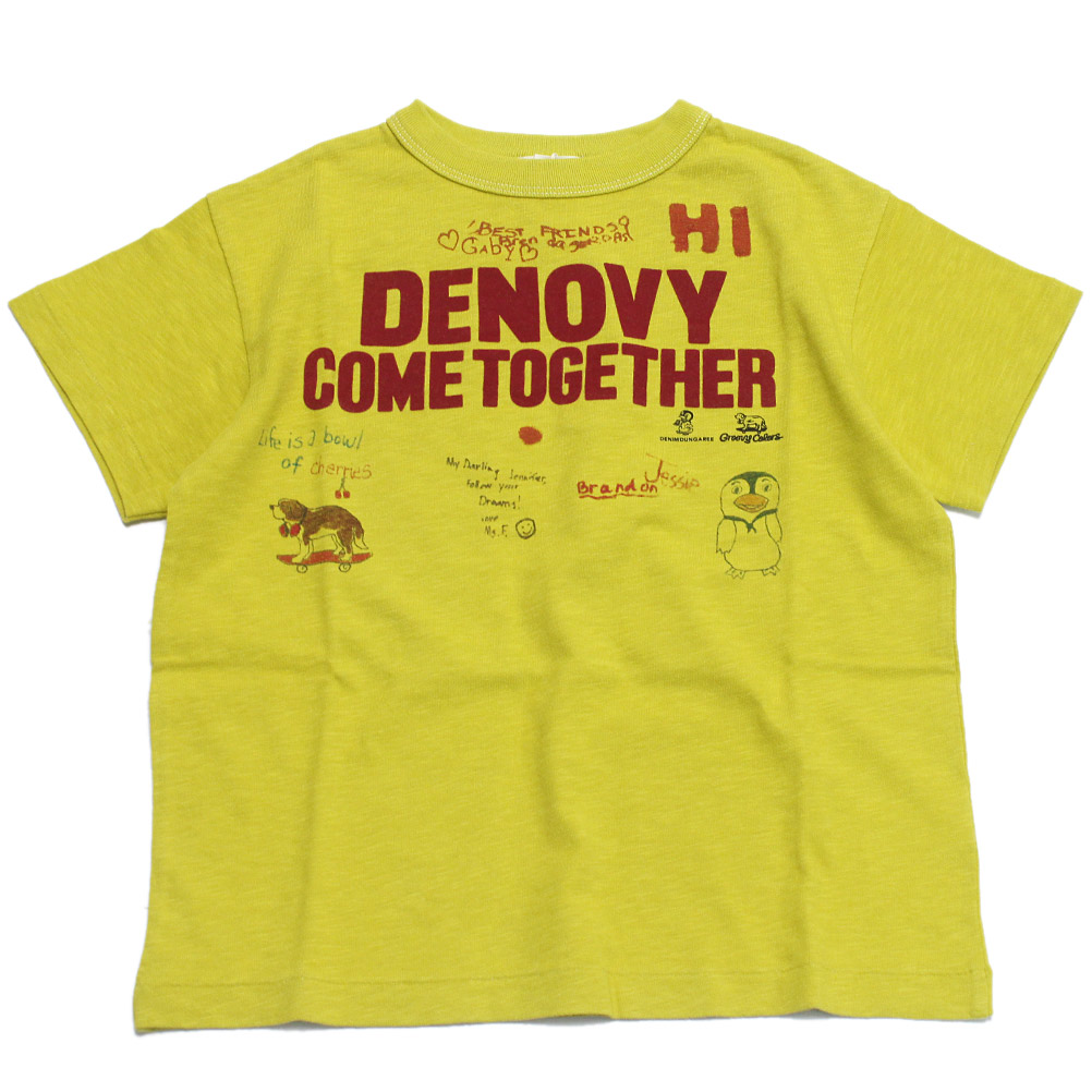 【赤ちゃん服/デニムダンガリー/DENIM DUNGAREE/親子/ジーンズ＆ダンガリー/DD】  テンジク DENOVY COME プルオーバー（GROOVYCOLORS共同研究） 10Y黄