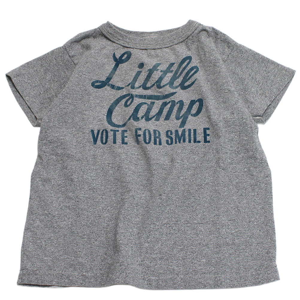 【子供服/デニムダンガリー/DENIM DUNGAREE/親子/デニム＆ダンガリー/DD】 ビンテージテンジク LITTLE CAMP TEE 3GRグレー