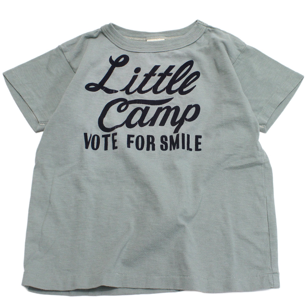 【子供服/デニムダンガリー/DENIM DUNGAREE/親子/デニム＆ダンガリー/DD】 ビンテージテンジク LITTLE CAMP TEE 28LGN淡緑