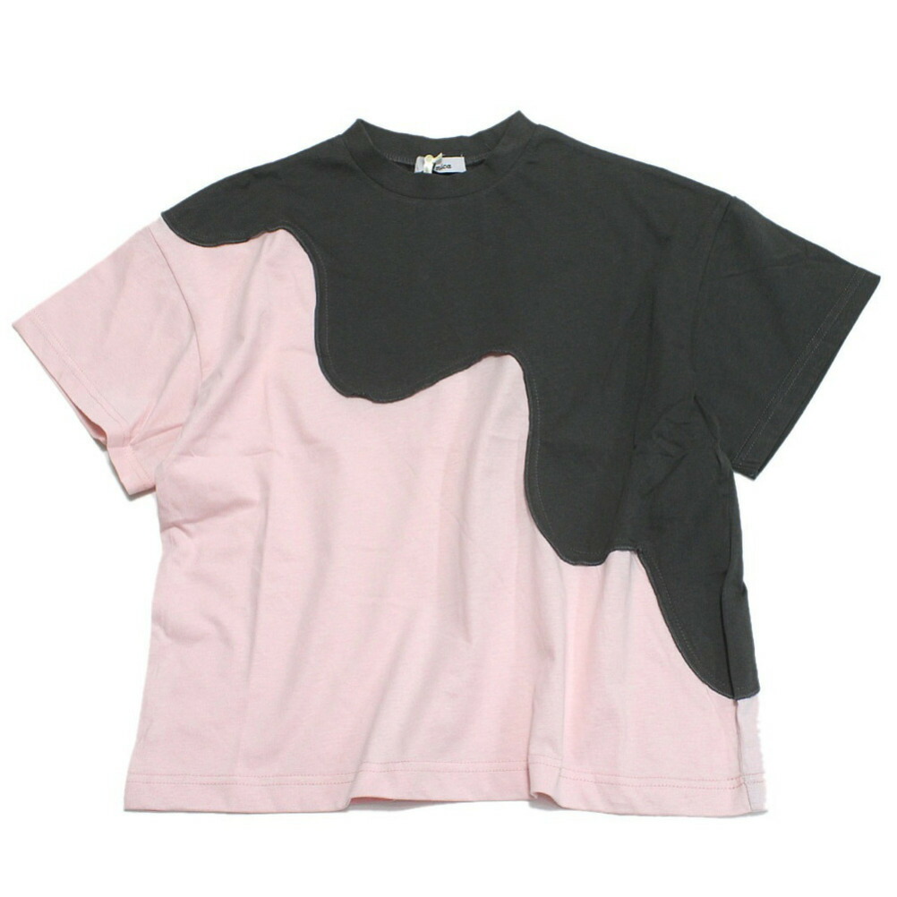 【ユニカ/UNICA/子供服/キッズ/女の子】 twoピースバイカラーTシャツ チャコール×ピンク(61)