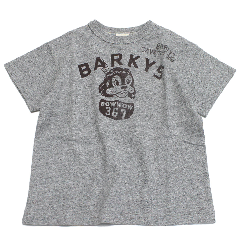 【赤ちゃん服/デニムダンガリー/DENIM DUNGAREE/親子/ジーンズ＆ダンガリー/DD】  テンジク BARKYS TEE 3GR薄墨色