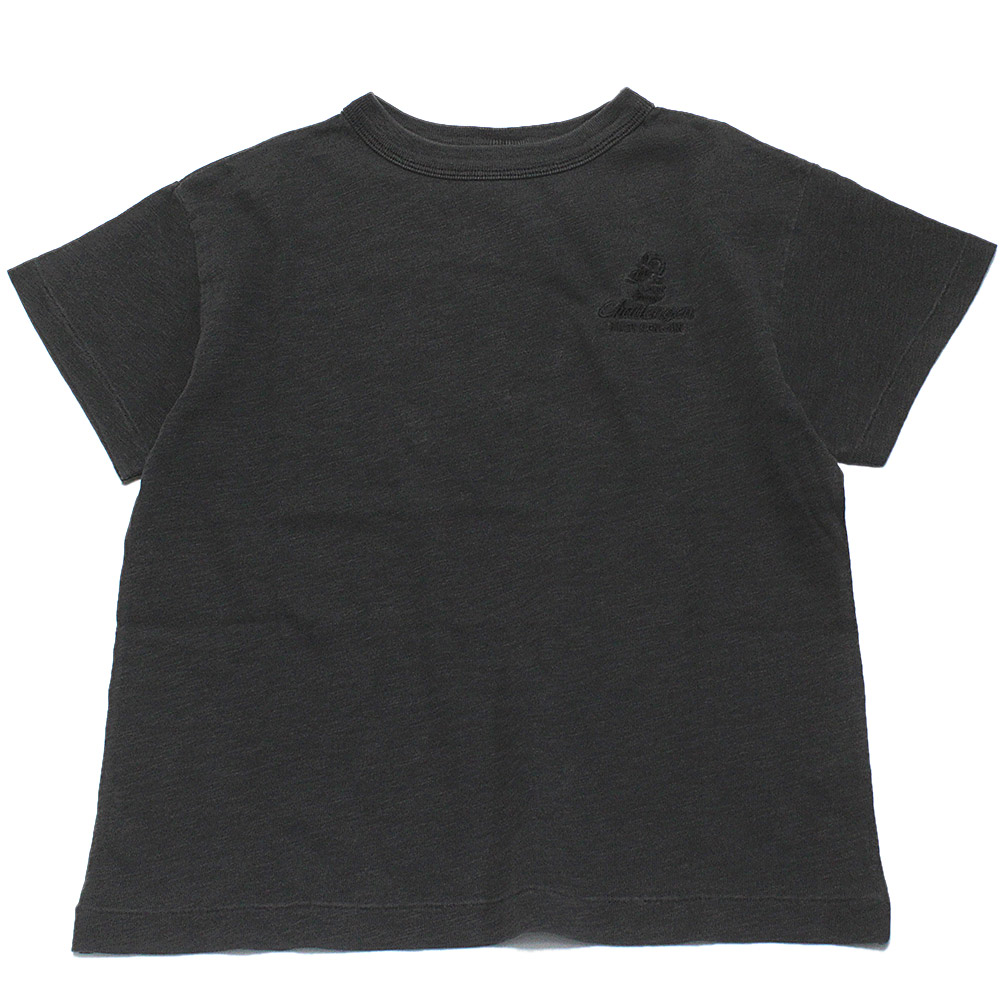 【赤ちゃん服/デニムダンガリー/DENIM DUNGAREE/親子/ジーンズ＆ダンガリー/DD】  テンジク PENNIE DYED TEE 2BK黒