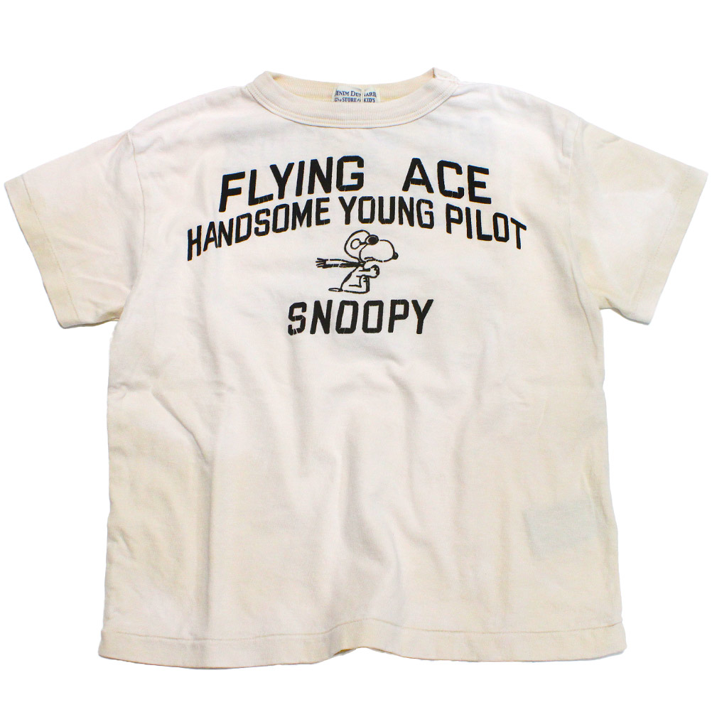 【お子さん服/デニムダンガリー/スヌーピーコラボ/DENIM DUNGAREE/お坊っちゃん服】  ビンテージテンジク SNOOPY HERO TEE 11OW生み出すこと