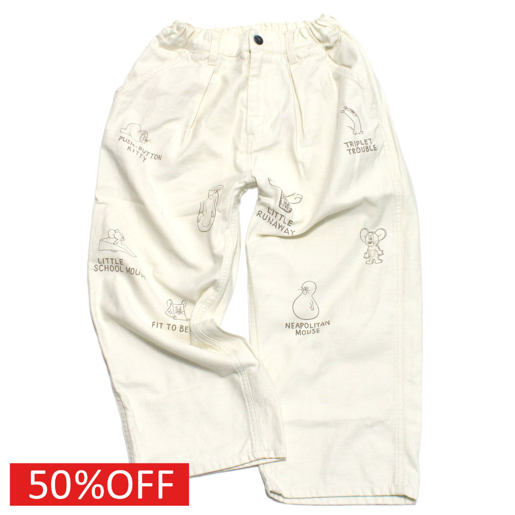 【子供服/デニムダンガリー/DENIM DUNGAREE/親子/デニム＆ダンガリー/DD】 セール 【50%OFF】 バックサテン TOM AND JERRY PN 11OW生成