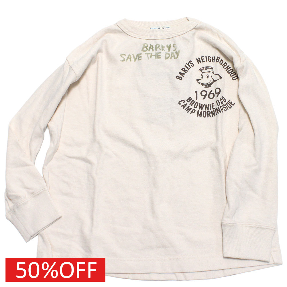 【子供服/デニムダンガリー/DENIM DUNGAREE/親子/デニム＆ダンガリー/DD】 セール 【50%OFF】 ビンテージテンジク 1969 TEE 1W白