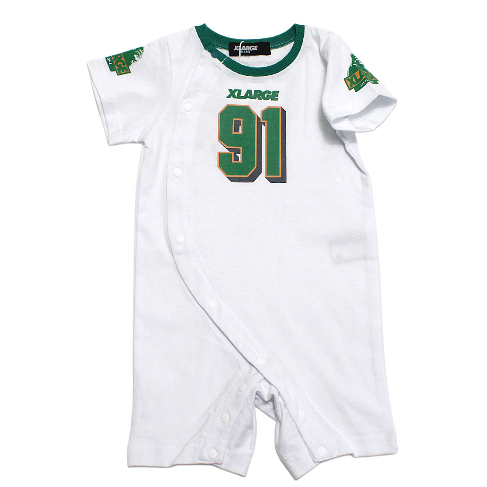 【エクストララージキッズ/エックスラージ/子供服/XLARGE KIDS】 OGナンバリングショートオール シロ(01)