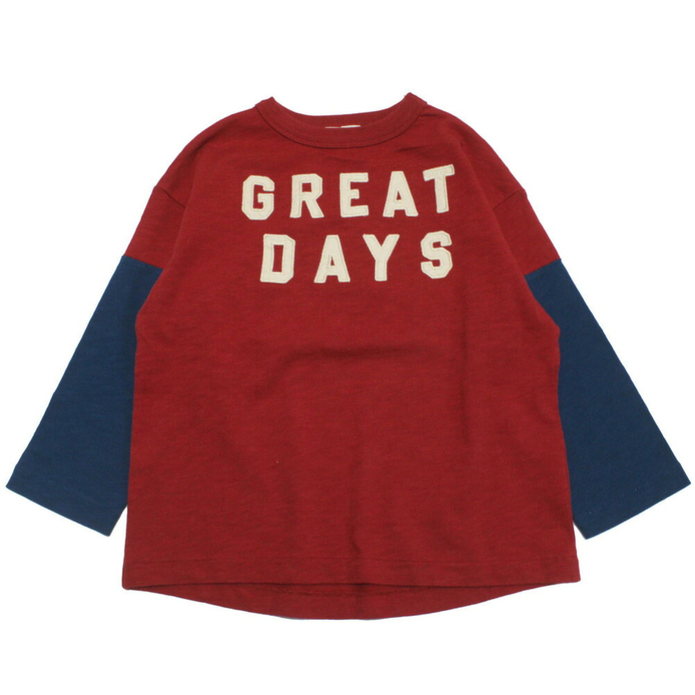 【子供服/デニムダンガリー/DENIM DUNGAREE/親子/デニム＆ダンガリー/DD】 テンジク 31 L/S TEE(8分袖) 4NV紺｜子供服ミリバール
