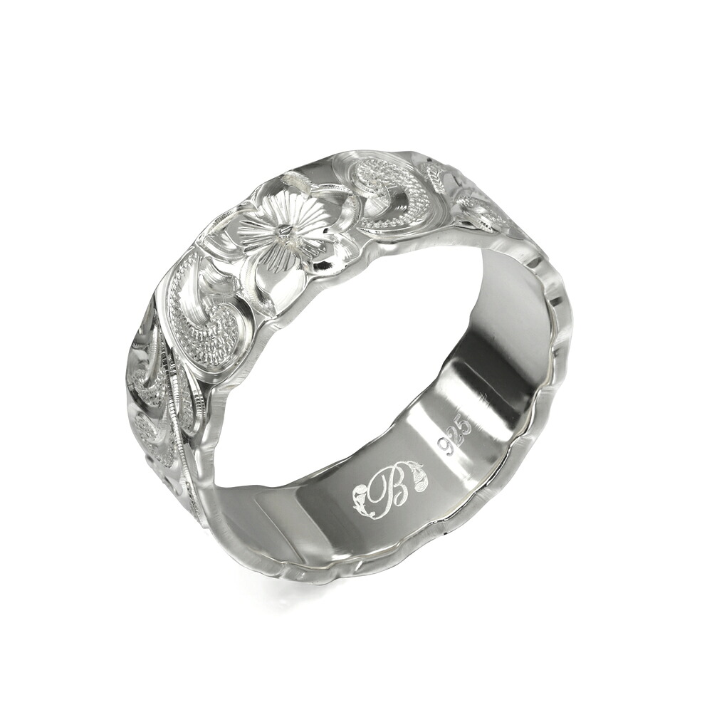 ハワイアンジュエリー オーダーメイド リング 幅6mm 厚み1.5mm フラット シルバー925 カレイキニ カットアウト オーダーメイド リング 指輪 結婚指輪 マリッジリング | メンズ レディース 誕生日 プレゼント 【品番：SF6E-A15】