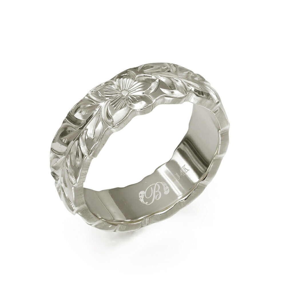 ハワイアンジュエリー オーダーメイド リング 指輪 リング 幅8mm 厚み1.5mm フラット シルバー925 カレイキニ ダイヤモンドカット SF8E-C15 ハワイアンジュエリー オーダーメイド リング 幅6mm 厚み1.2