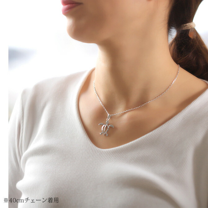 ハワイアンジュエリー ペアネックレス ホヌ リング M ペアネックレス お守りモチーフ 刻印無料 2本セット シルバー925 チェーン ギフトbox付 大人 友達 シンプル 長さ選べる 40cm 45cm 50cm 55cm 60cm レディース メンズ ミリオンベル 品番 Cg Spp