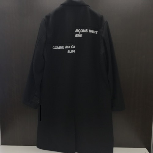 supreme comme des garcons shirt wool overcoat