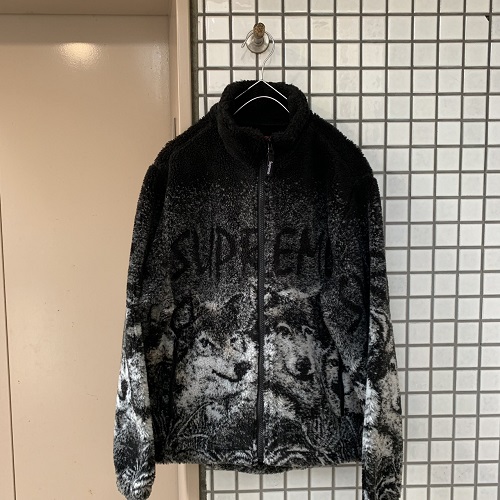 supreme wolf fleece jacket black