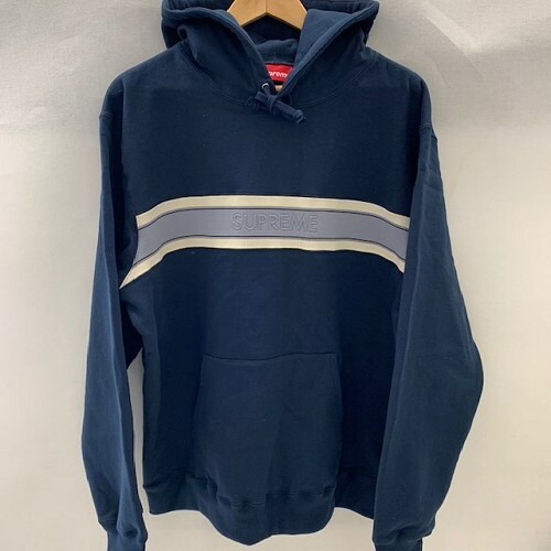 chest stripe logo hooded sweatshirt