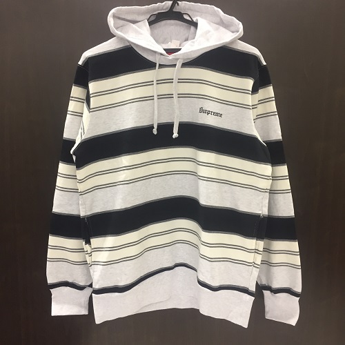 supreme striped hooded crewneck