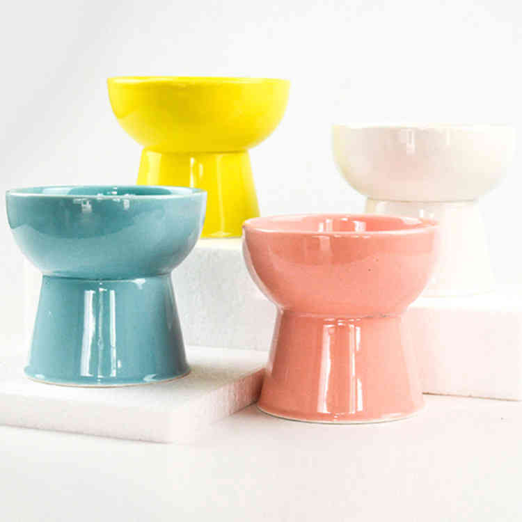 市場 犬 フードボウル スタンド ペット食器 脚付 猫食器 フード食器 シンプル 陶器 猫エサ入れ 餌入れ 猫用品