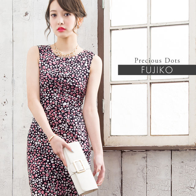 ハイクラスな場所にも馴染む上品セクシーなワンピース 30代 40代 大人 ひざ丈 着やせ 二次会 ワンピース 膝丈 タイト 夏ワンピレディースファッション プレシャスドット 大きいサイズ 春夏 レディース チュニック Onepiece 不二子ワンピ プレシャスドット ピンク